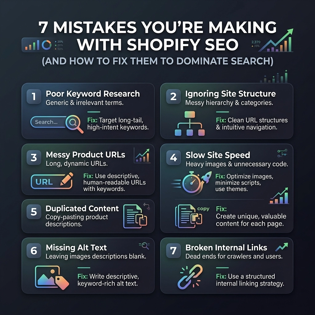 7 Mistakes You’re Making with Shopify SEO (and How to Fix Them to Dominate Search)