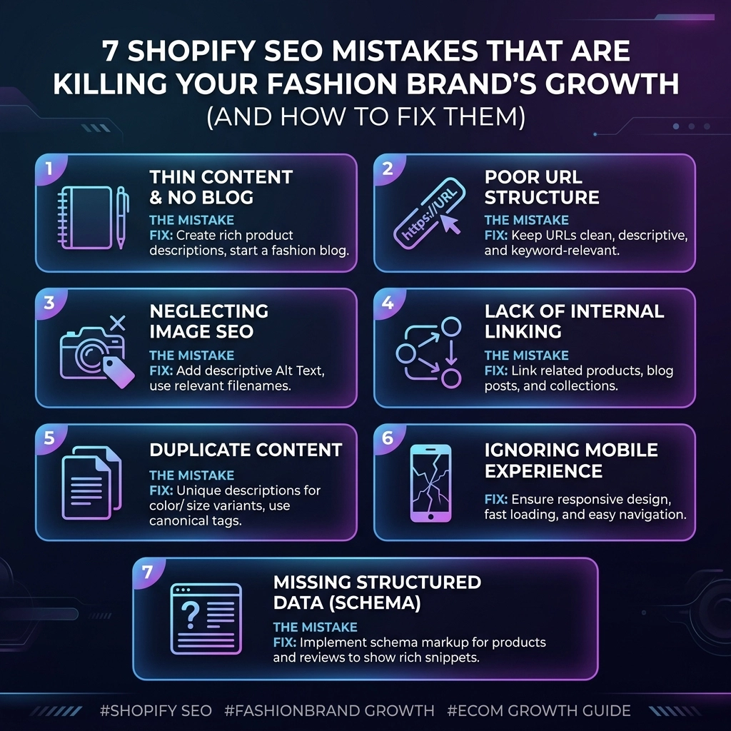 7 Shopify SEO Mistakes That Are Killing Your Fashion Brand’s Growth (And How to Fix Them)