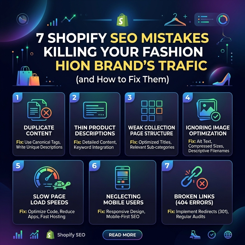 7 Shopify SEO Mistakes Killing Your Fashion Brand’s Traffic (and How to Fix Them)